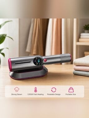 Dr. Flash 2-in-1 Handheld Garment Steamer 1200W Portable Travel Steam Iron Rotat